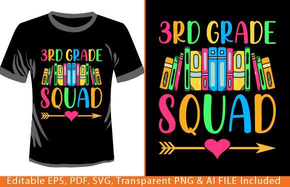 3rd Grade Squad Back to School T-Shirt Graphics