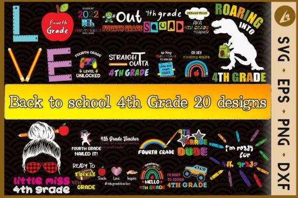 Back to School 4th Grade Bundle: Graphics for Crafts