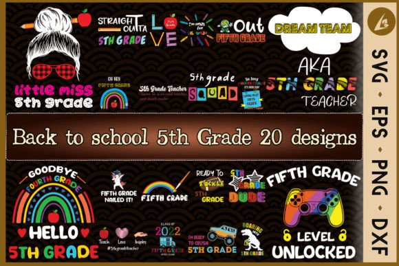 Back to School 5th Grade Graphics for Crafts