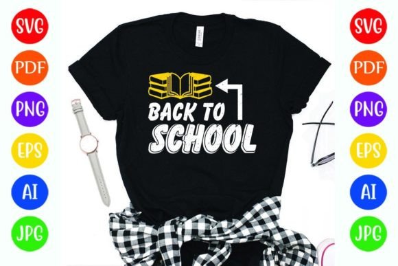 Back to School Book Vector: Graphics for T-Shirt Designs
