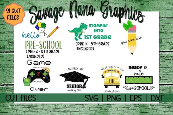 Back to School Cut File Bundle: Graphics & Crafts Ready