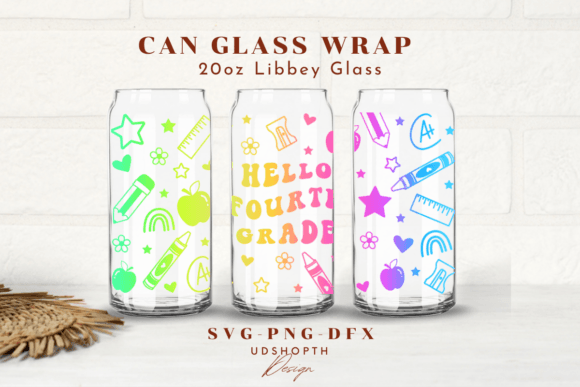 Back to School, Fourth Grade Wrap SVG: Graphics & Print Templates