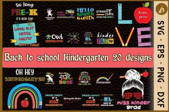 Back to School Kindergarten Bundle SVG for Crafts & Graphics