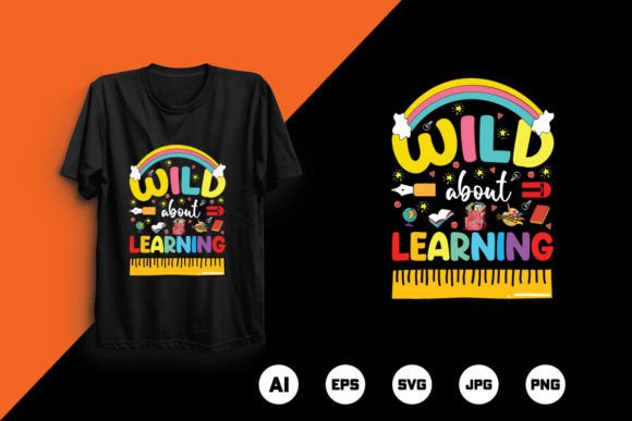 Colorful Back to School Typography Shirt: Graphics for T-Shirt Designs