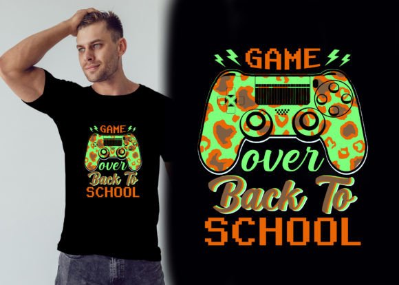 Game over Back to School Graphics & T-Shirt Designs