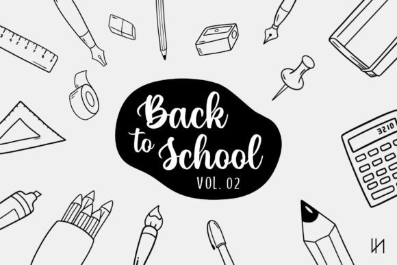 Hand Drawn Back to School Set – Vol. 02 Graphics for Crafts