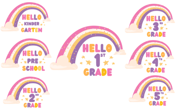 Hello Back to School Sublimation Bundle: Graphics & Print Templates