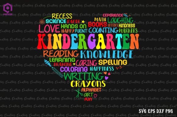 Kindergarten Heart Back to School Graphics