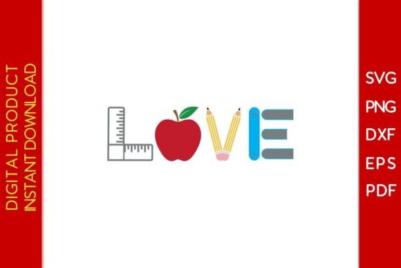Love Kindergarten Back to School SVG Tee: Graphics for Crafts