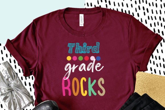 Third Grade Rock Back to School SVG Graphics